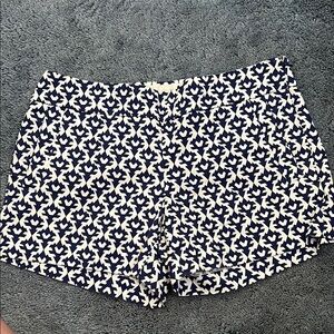 J Crew Navy and White Patterned Women Shorts